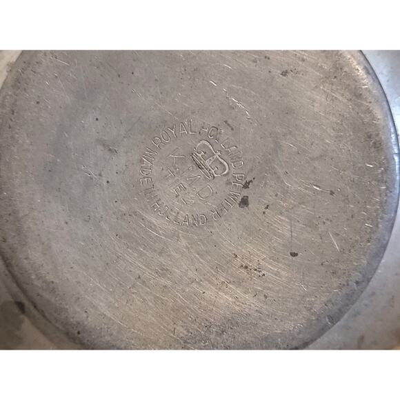 Royal Holland Pewter Lidded Sugar Bowl & Creamer Set Vintage 1950s - Picture 6 of 6